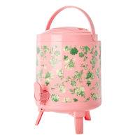 8L Cooler Tank Pink with Green Rose Print By Rice DK